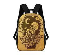 sinyumoney Skeleton Lovers School Backpack School Bags for Girls Boys Backpack with Pocket Fashion School Bag Kids Backpack 17inch