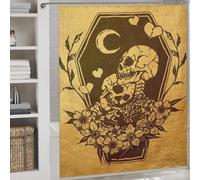 sinyumoney Skeleton Lovers Shower Curtain for Bathroom Washable Waterproof Cloth Fabric Shower Curtain Anti Mould for Stalls Bathtubs 69.69x70.87Inch（177x180cm）