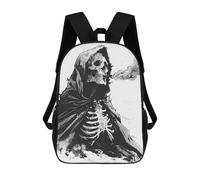 sinyumoney Skeleton Smoking Cigarette Backpack School Bag Lightweight Airport College Students Back Pack for Men/Women 17inch