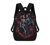 sinyumoney Skeletons in Love A Romantic Dance Backpack for School 3D Printed Boys Girls School BagChildren Bookbag Travel Rucksack 17inch