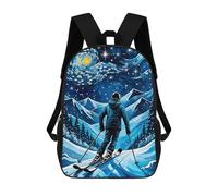 sinyumoney Ski Starry Night Rucksack Rucksack Casual Daypacks School Work Travel Bag- Perfect for Travel, Work And Daily Use 17inch