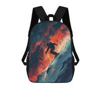 sinyumoney Skier Jumping In Mountain Backpack School Fashion Stationery Backpack Waterproof Casual Daypacks for Boys/Girls/Teenagers 17inch