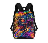 sinyumoney Skull Art Print-7 School Bag 3D Printed 17inch Backpacks Fashion Kids School Backpack Rucksacks for Boys Elementary And Middle School Students