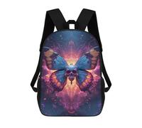 sinyumoney Skull Butterfly Art Print Backpack School Backpack Kids School Bag Large Capacity Kids Backpack for School Rucksack 3D Book Bag Gifts for Kids 17inch