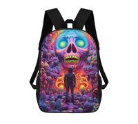 sinyumoney Skull Encounter Backpack School Bag Lightweight Airport College Students Back Pack for School/Work/Travel 17inch