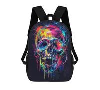 sinyumoney Skull Expression Backpack Kids School Backpack School Bag 3D Printed Fashion School Bag for Boys Elementary And Middle School Student 17inch
