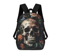 sinyumoney Skull Head 3 Children's School Backpack 3D Printed for Kids Travel Rucksacks Book Bags Kids School Bag 17inch