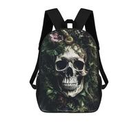 sinyumoney Skull Head 4 Children's Backpack, 3D Printed School Backpack, Backpack for Boys Girls, Adjustable School Bag for Primary School 17inch