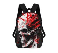 sinyumoney Skull Head 6 Rucksacks 3D Printed Children Backpacks Fashion Casual Daypack Cute Travel Bags Outdoor Casual Daypack for Boy And Girl 17inch