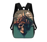 sinyumoney Skull Island City of Shadows 3D Printed Children's School Backpack for Kids High Capacity Travel Rucksacks Book Bags Kids School Bag Back Pack 17inch