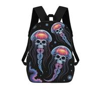 sinyumoney Skull Jellyfish in Space School Bag 3D Printed Children's School Backpack Casual Fashion Travel Backpacks for Kids School Students 17inch