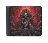 sinyumoney Skull King's Guitar Throne 3D Print PU LeatherMen's Wallet Credit Card Slots Leather RFID Fashion Slim Wallets Youth Guys 11.7cm*9.5cm