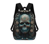 sinyumoney Skull Machine Gold III School Backpack Large Lightweight Casual Backpack for Boys/Girls/Teenagers 17inch