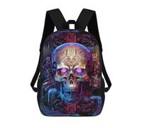 sinyumoney Skull Machine Neu Backpacks Kids School Backpack School Bag 3D Printed School Bag for Boys Elementary And Middle School Students 17inch