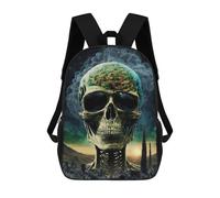 sinyumoney Skull Planet Cosmic Landscape School Backpack Daypacks Business Backpack Water Resistant Bookbag for School/Work/Travel 17inch