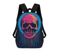 sinyumoney Skull Retro Halloween School Bag Bookbag 3D Printed Children's Backpacks for Kids Boy Girl Book Bags Kids School Bag Travel Rucksacks 17inch