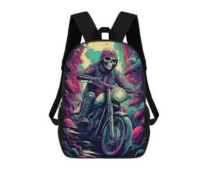 sinyumoney Skull Rider Neon Dreams -1 Backpack School Backpack Kids School Bag Large Capacity Kids Backpack for School Rucksack 3D Book Bag Gifts for Kids 17inch