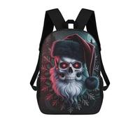 sinyumoney Skull Santa with Red Eyes Backpack School Bag Water Resistant Travel Backpack Computer Bag for Teenage Girls Boys Women Men 17inch