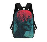 sinyumoney Skull Tree with Red Moon School Bag Bookbag 3D Printed Children's Backpacks for Kids Boy Girl Book Bags Kids School Bag Travel Rucksacks 17inch