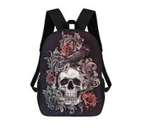 sinyumoney Skull with Crow Filigree Rucksack High Secondary School Bags Casual Backpack for Girls Boys Teenage 17inch