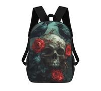 sinyumoney Skull with Crows And Roses Kids Backpack, Kids School Bag 3D Printed School Backpacks for Boys And Teenager School Students 17inch