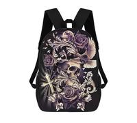 sinyumoney Skull with Dove Filigree Backpacks Kids School Backpack School Bag 3D Printed School Bag for Boys Elementary And Middle School Students 17inch