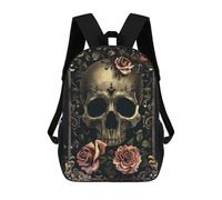 sinyumoney Skull with Pink Roses IV Backpack School Bag Water Resistant School Bag Business Backpack for Girls Boys Teenage 17inch