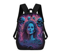 sinyumoney Skulls And Spirits A Mystic Portrait Backpacks 3D Printed Kids School Backpack School Bag Fashion Rucksacks for Boys Elementary And Middle School Students 17inch