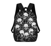 sinyumoney Skulls in Spiderweb Backpacks 3D Printed 17inch Kids School Backpack Outdoor Casual Daypack Casual Travel Bags for Middle School Students