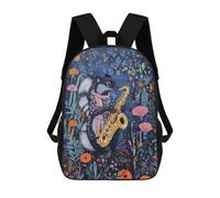 sinyumoney Skunk Playing Saxophone Backpack, Children's Backpack, Student School Bag Bookbag Rucksack, 3D Printed School Bag for Boys Girls 17inch