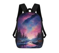 sinyumoney Sky Above The River School Backpack Schoolbags For Girls Boys Backpack With Pocket Fashion School Bag Kids Backpack 17inch