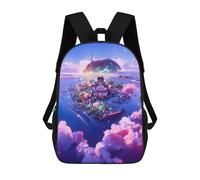 sinyumoney Sky City A Futuristic Vision 3D Printed School Bag Children's School Backpack Schoolbags Travel Backpacks Casual Fashion Bag for Kids School Students 17inch