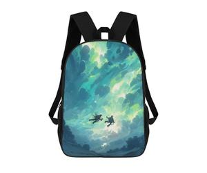 sinyumoney Skydivers Amidst Ethereal Clouds Backpack 3D Print Kids Bag Elementary Students Daypack Lightweight School Bag for Children Girls Boys Nursery Lunch Pack 17inch