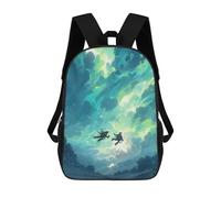 sinyumoney Skydivers Amidst Ethereal Clouds School Bag 3D Printed Backpacks Fashion Kids School Backpack Boys Rucksacks for Boys Middle School Students 17inch
