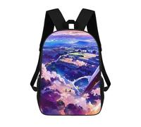 sinyumoney Skyward Fantasy Bridge Backpack School Backpack Kids School Bag Large Capacity Kids Backpack for School Rucksack 3D Book Bag Gifts for Kids 17inch