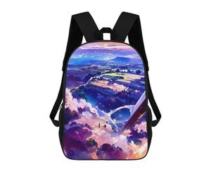 sinyumoney Skyward Fantasy Bridge Children's Backpack, Schoolbag Large Capacity Students Bookbag Rucksack Knapsack for Boys Girls Adults Teen 17inch