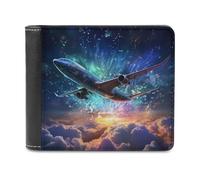 sinyumoney Skyward Flight Dreamscape 3D Print Men's Wallet Multiple Slots Banknote Compartments Soft Convenient Purse Youth Guys 11.7cm*9.5cm