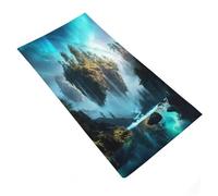 sinyumoney Skyward Isle of The Ancient Lights Basics Towel Set Water Absorbent Bathroom Towel for Spa Gym Hotel & Everyday Bathroom 35x73cm