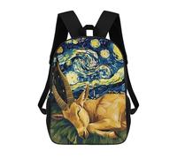 sinyumoney Sleeping Antelope Starry Night Art School Bags Large Lightweight Casual Backpack for Camping Outdoor Adventures And Daily Travel 17inch