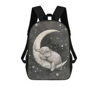 sinyumoney Sleeping Baby Elephant School Backpack Rucksack Casual Daypacks School Work Travel Bag for Camping Outdoor Adventures And Daily Travel 17inch
