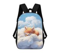sinyumoney Sleeping Baby Red Fox Backpack School Secondary Causal Travel High School Bags for Boys/Girls/Teenagers 17inch