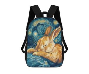 sinyumoney Sleeping Bunny Starry Night Backpack School Bag Lightweight Airport College Students Back Pack for Men, Women & Teenage Boys 17inch