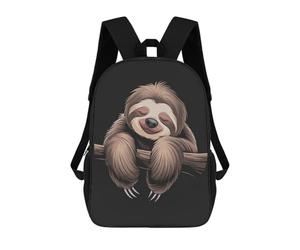 sinyumoney Sleeping Cute Sloth Illustration 3D Printed Children's School Backpack for Kids High Capacity Travel Rucksacks Book Bags Kids School Bag Back Pack 17inch