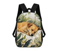 sinyumoney Sleeping Dog Animal Art Backpacks Kids Student Schoolbag,3D Printed Backpacks,Elementary And Middle School Students Backpacks for Boys Girls 17inch