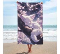 sinyumoney Sleeping Fennec Fox Bathroom Towels Set for Smooth Skin Quick Drying Durable Beach Towel Beach & Swimming Pool 130cm*80cm