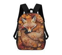 sinyumoney Sleeping Fox in Autumn Leaves Backpack School Large Water Resistant Laptop Backpack for Teenage Girls Boys Women Men 17inch