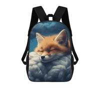 sinyumoney Sleeping Fox in Clouds School Bag 3D Printed Children's School Backpack Casual Fashion Travel Backpacks for Kids School Students 17inch
