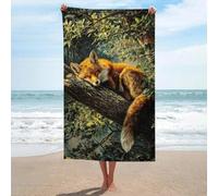 sinyumoney Sleeping Fox on A Tree Branch Basics Towel Set Sand Free Quick Dry Absorbent Compact Beach Towel for Spa Gym Hotel 130cm*80cm