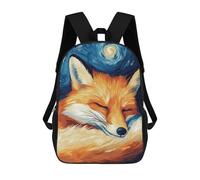 sinyumoney Sleeping Fox Starry Night Rucksack Water Resistant School Bag Business Backpack for Men, Women & Teenage Boys 17inch