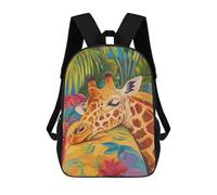 sinyumoney Sleeping Giraffe in Tropical Paradise Children's Backpacks Kids Fun School Bag Boys Backpack Travel Bag Student Schoolbag Book Stationery Bag Chool Bags 17inch